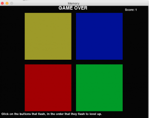 Visual of Game Over Screen